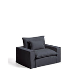 Sessel Anarela mit abnehmbarem Bezug aus Leinen und Viskose in Dunkelgrau, 150 cm, FSC Mix Credit von Kave Home – Bild 3