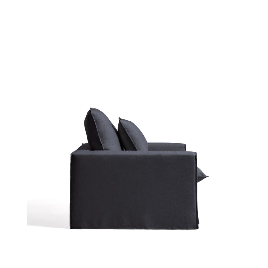 Sessel Anarela mit abnehmbarem Bezug aus Leinen und Viskose in Dunkelgrau, 150 cm, FSC Mix Credit von Kave Home – Bild 4