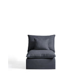 Sessel Anarela mit abnehmbarem Bezug aus Leinen und Viskose in Dunkelgrau, 90 cm, FSC Mix Credit von Kave Home – Bild 1