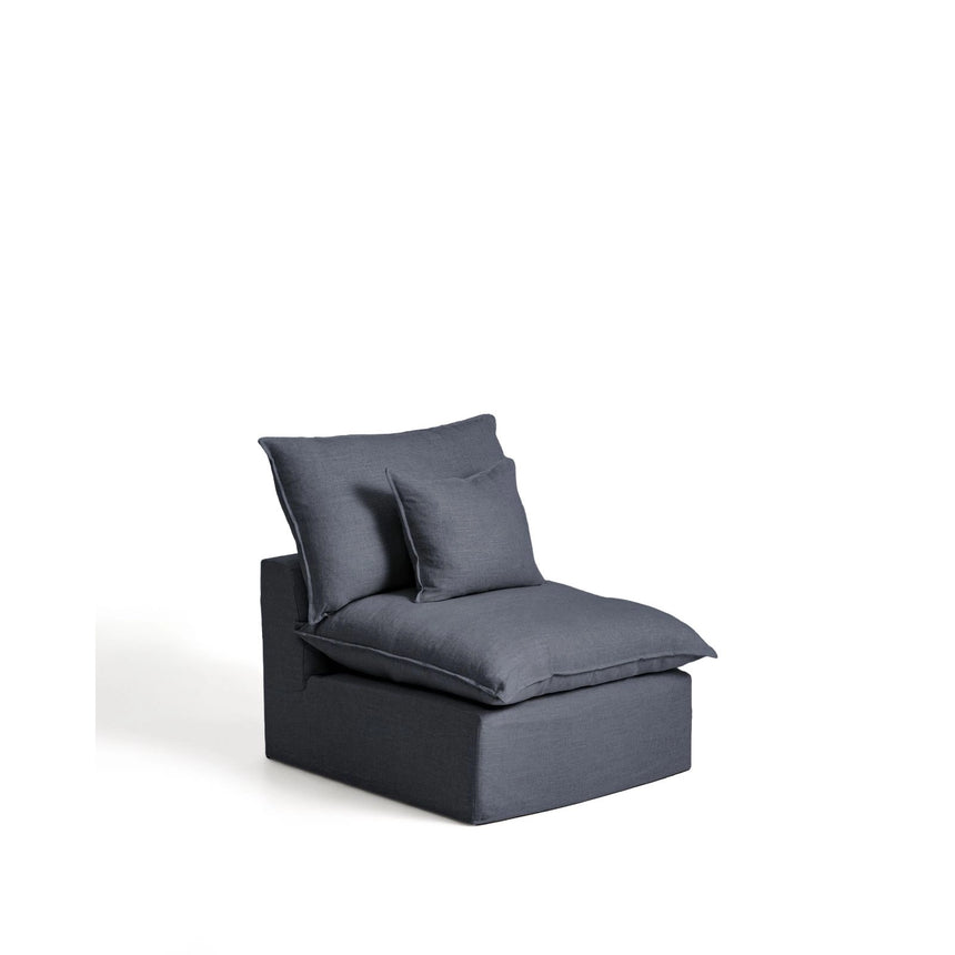 Sessel Anarela mit abnehmbarem Bezug aus Leinen und Viskose in Dunkelgrau, 90 cm, FSC Mix Credit von Kave Home – Bild 2