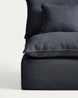 Sessel Anarela mit abnehmbarem Bezug aus Leinen und Viskose in Dunkelgrau, 90 cm, FSC Mix Credit von Kave Home – Bild 3