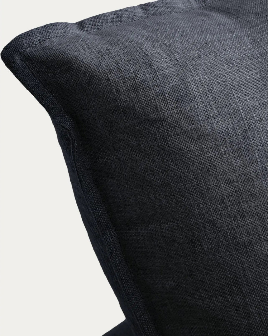 Sessel Anarela mit abnehmbarem Bezug aus Leinen und Viskose in Dunkelgrau, 90 cm, FSC Mix Credit von Kave Home – Bild 7