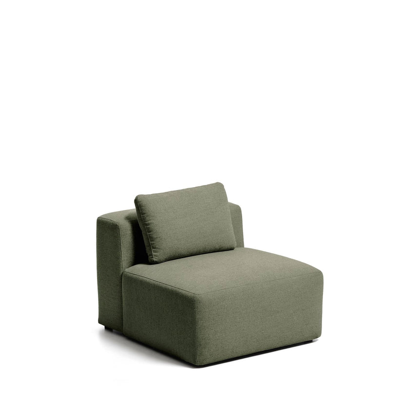 Sessel Blok in moosgrüner Chenille, 90 cm, FSC Mix Credit von Kave Home – Bild 4