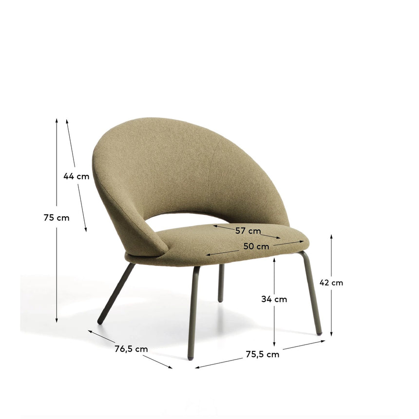 Sessel Bonali mit Chenille und Metallbeinen, FSC Mix Credit  von Kave Home – Bild 2