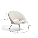 Sessel Bonali mit beiger Chenille und beigen Metallbeinen, FSC Mix Credit  von Kave Home – Bild 2
