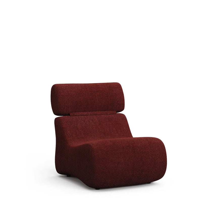Sessel Club aus bordeauxfarbenem Bouclé von Kave Home – Produktbild 1