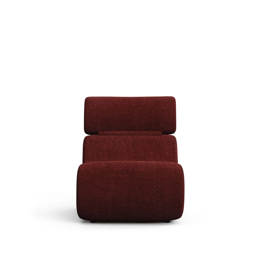Sessel Club aus bordeauxfarbenem Bouclé von Kave Home – Produktbild 4