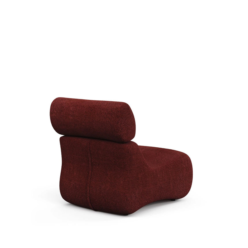 Sessel Club aus bordeauxfarbenem Bouclé von Kave Home – Produktbild 5