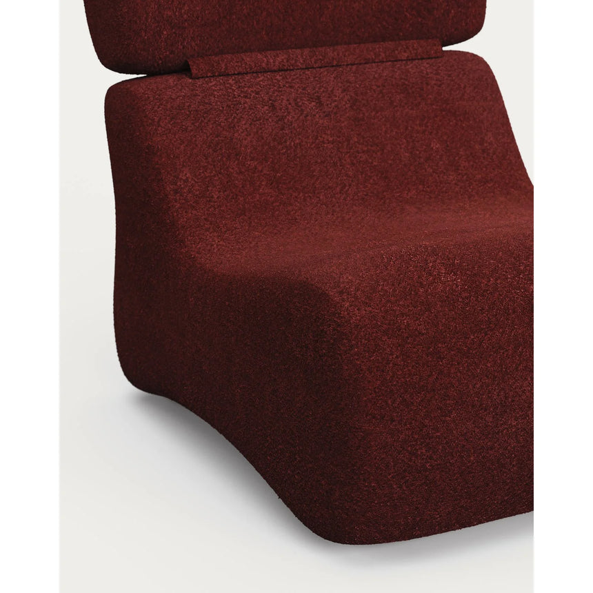 Sessel Club aus bordeauxfarbenem Bouclé von Kave Home – Produktbild 7