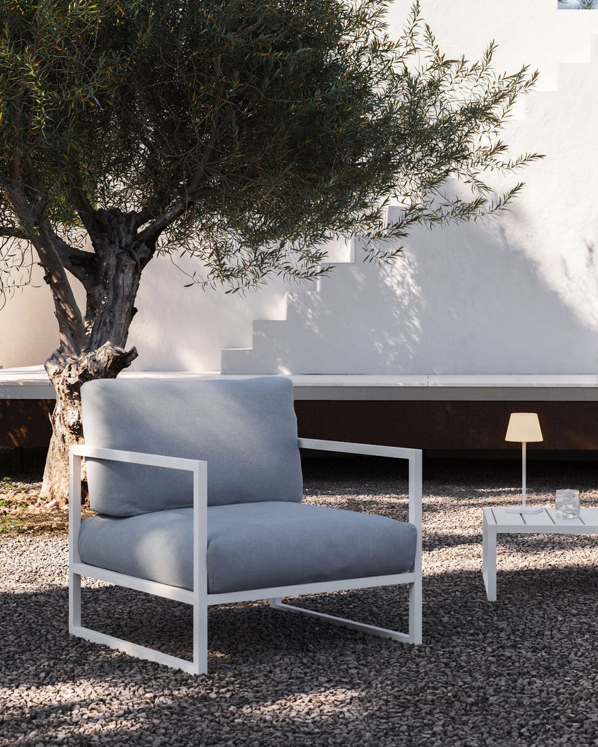 Sessel Comova 100% outdoor blau und Aluminium weiss von Kave Home – Produktbild 5