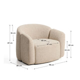 Sessel Corvena aus Chenille in Beige FSC-Mix-Kredit 98 cm von Kave Home – Bild 3