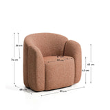 Sessel Corvena aus Chenille in Terrakotta FSC-Mix-Kredit 85 cm von Kave Home – Bild 4