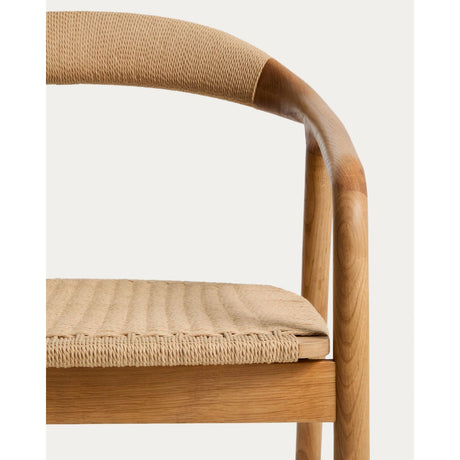 Sessel Derile aus massivem Eichenholz mit Finish in natürlichem Farbton und beigem Papierseil 100% FSC von Kave Home – Bild 6