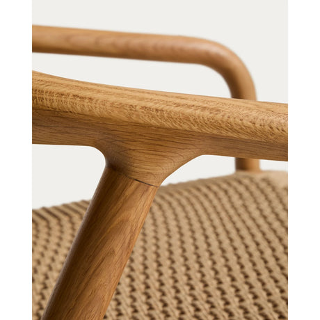 Sessel Derile aus massivem Eichenholz mit Finish in natürlichem Farbton und beigem Papierseil 100% FSC von Kave Home – Bild 8