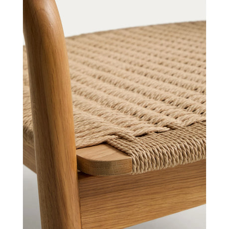 Sessel Derile aus massivem Eichenholz mit Finish in natürlichem Farbton und beigem Papierseil 100% FSC von Kave Home – Bild 9