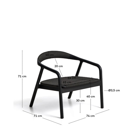 Sessel Derile aus massivem Eichenholz mit Finish und Papierseil FSC 100 % von Kave Home – Bild 3