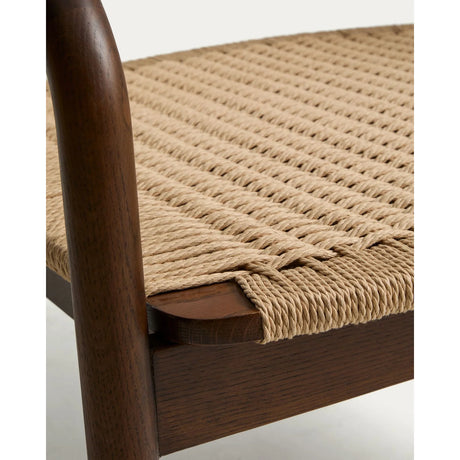 Sessel Derile aus massivem Eichenholz mit Nussbaum-Finish und beigem Papierseil 100% FSC von Kave Home – Bild 11