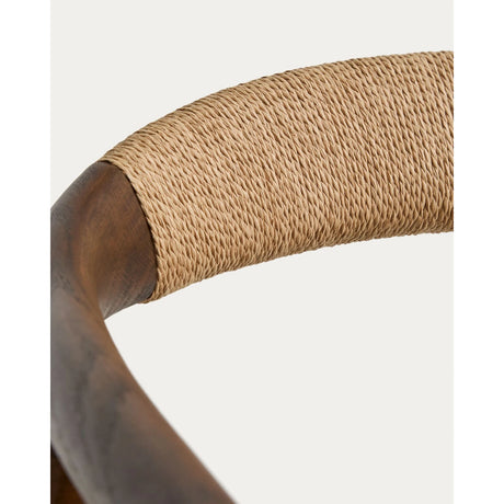 Sessel Derile aus massivem Eichenholz mit Nussbaum-Finish und beigem Papierseil 100% FSC von Kave Home – Bild 12