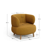 Sessel Luisa in Senfgelb mit Beinen aus massivem Buchenholz, 90 cm von Kave Home – Bild 3