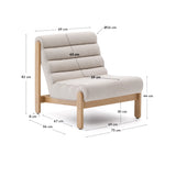 Sessel Magira in Beige aus massivem Eichenholz mit Finish in natürlichem Farbton von Kave Home – Produktbild 5