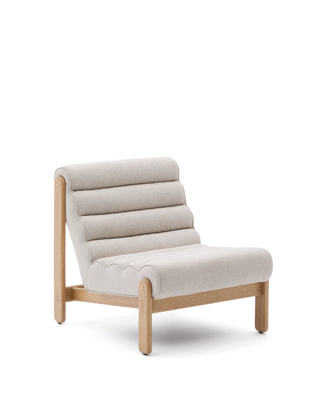 Sessel Magira in Beige aus massivem Eichenholz mit Finish in natürlichem Farbton von Kave Home – Produktbild 9