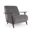 Sessel Meghan aus grauer Chenille und Holz mit Wenge-Finish von Kave Home – Bild 1