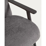 Sessel Meghan aus grauer Chenille und Holz mit Wenge-Finish von Kave Home – Bild 10