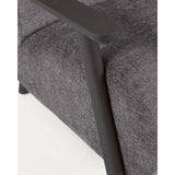 Sessel Meghan aus grauer Chenille und Holz mit Wenge-Finish von Kave Home – Bild 9