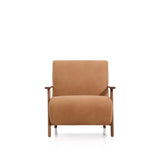 Sessel Meghan in braunem Leder mit massivem Eschenholz mit nussbaumfarbenem Finish, FSC Mix Credit von Kave Home – Produktbild 10