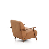 Sessel Meghan in braunem Leder mit massivem Eschenholz mit nussbaumfarbenem Finish, FSC Mix Credit von Kave Home – Produktbild 9