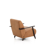 Sessel Meghan in braunem Leder mit massivem Eschenholz mit wengefarbenem Finish, FSC Mix Credit von Kave Home – Produktbild 6