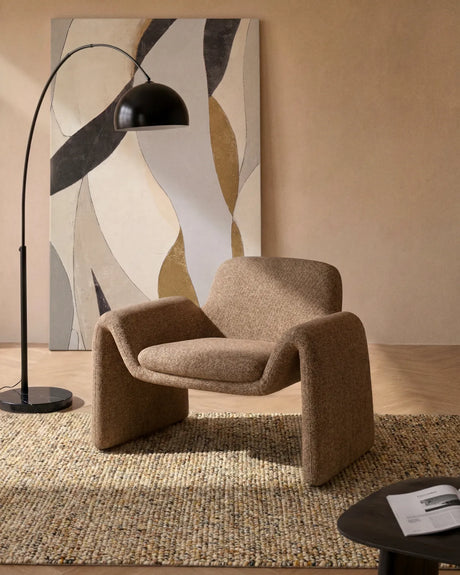 Sessel Melvia mit Chenille in Schokoladenbraun von Kave Home – Bild 1