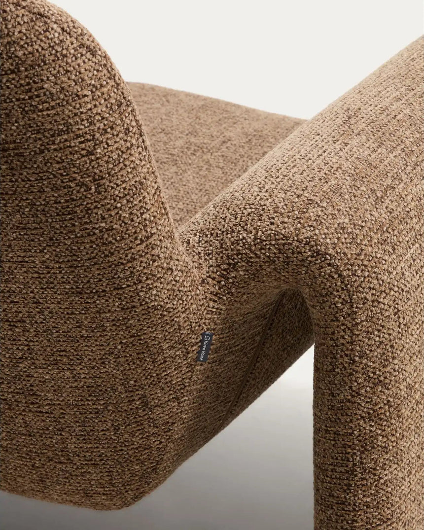 Sessel Melvia mit Chenille in Schokoladenbraun von Kave Home – Bild 5