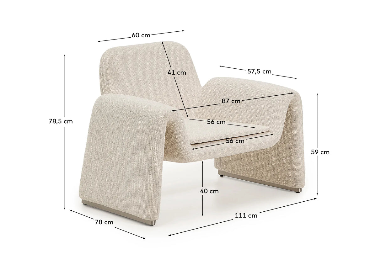 Sessel Melvia mit beiger Chenille von Kave Home – Produktbild 5