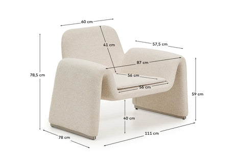Sessel Melvia mit beiger Chenille von Kave Home – Produktbild 5