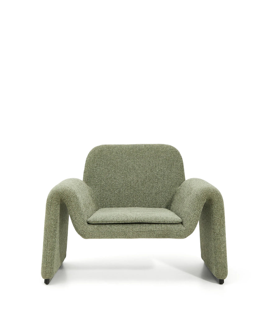 Sessel Melvia mit grüner Chenille von Kave Home – Produktbild 1
