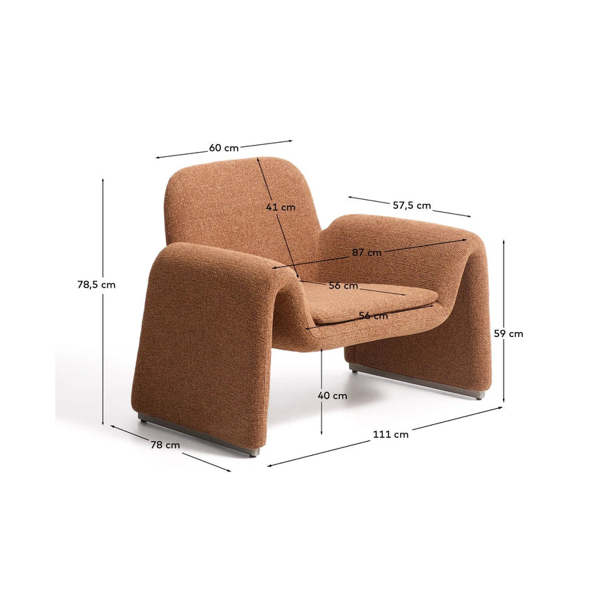 Sessel Melvia mit terrakottafarbener Chenille von Kave Home – Bild 3