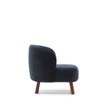 Sessel Ulit aus blaugrauer Chenille mit Beinen aus massivem Eschenholz mit Nussbaum-Finish von Kave Home – Bild 3