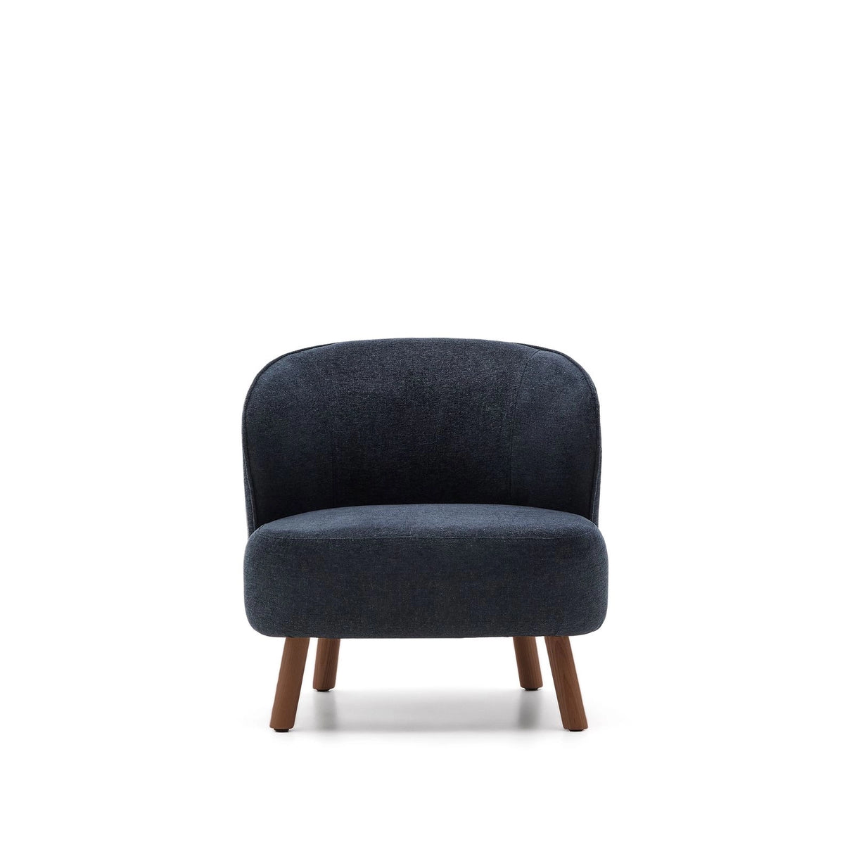 Sessel Ulit aus blaugrauer Chenille mit Beinen aus massivem Eschenholz mit Nussbaum-Finish von Kave Home – Bild 5