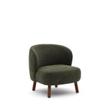 Sessel Ulit aus grüner Chenille mit Beinen aus massivem Eschenholz mit Nussbaum-Finish von Kave Home – Bild 1