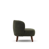 Sessel Ulit aus grüner Chenille mit Beinen aus massivem Eschenholz mit Nussbaum-Finish von Kave Home – Bild 3