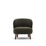 Sessel Ulit aus grüner Chenille mit Beinen aus massivem Eschenholz mit Nussbaum-Finish von Kave Home – Bild 5