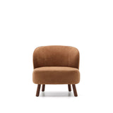 Sessel Ulit aus terrakottafarbener Chenille mit Beinen aus massivem Eschenholz mit Nussbaum-Finish von Kave Home – Bild 5