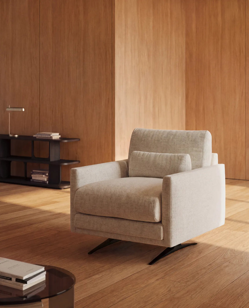 Sessel Veliro mit Samt oder Chenille und Stahlbeinen mit schwarzem Finish FSC Mix Credit von Kave Home – Bild 2