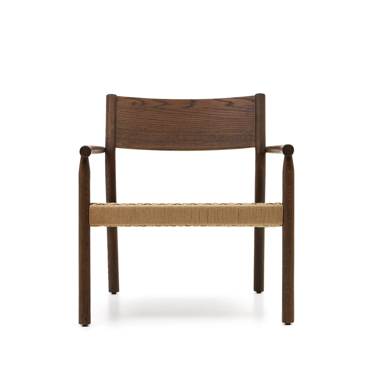 Sessel Yalia massives Eichenholz mit Nussholz-Finish und Sitz aus Papierseil FSC 100% von Kave Home – Produktbild 10
