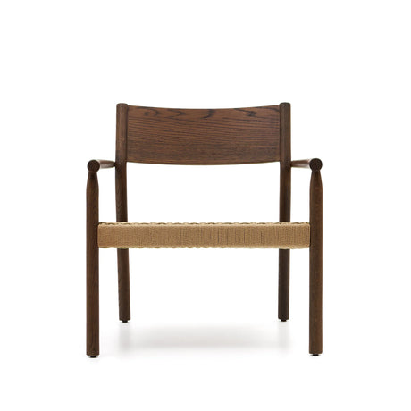 Sessel Yalia massives Eichenholz mit Nussholz-Finish und Sitz aus Papierseil FSC 100% von Kave Home – Produktbild 10