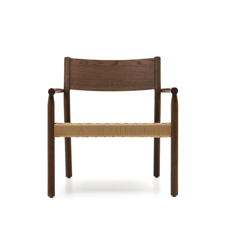 Sessel Yalia massives Eichenholz mit Nussholz-Finish und Sitz aus Papierseil FSC 100% von Kave Home – Produktbild 10