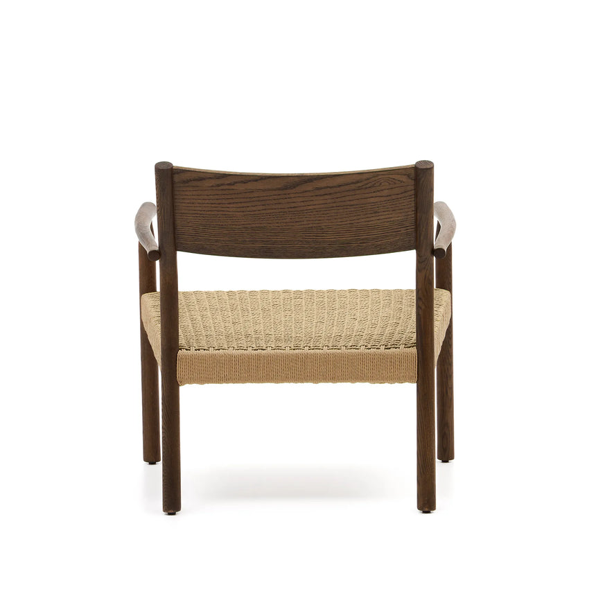 Sessel Yalia massives Eichenholz mit Nussholz-Finish und Sitz aus Papierseil FSC 100% von Kave Home – Produktbild 12