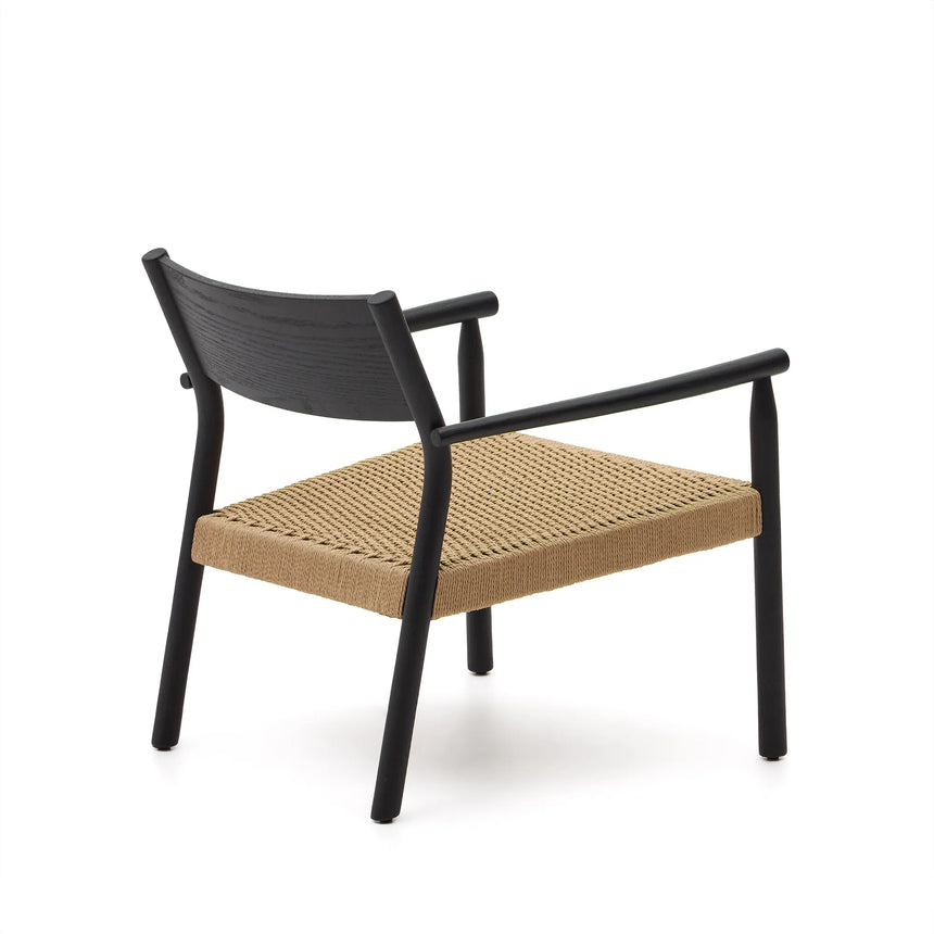 Sessel Yalia massives Eichenholz mit Nussholz-Finish und Sitz aus Papierseil FSC 100% von Kave Home – Produktbild 11