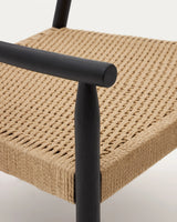 Sessel Yalia massives Eichenholz mit Nussholz-Finish und Sitz aus Papierseil FSC 100% von Kave Home – Produktbild 2